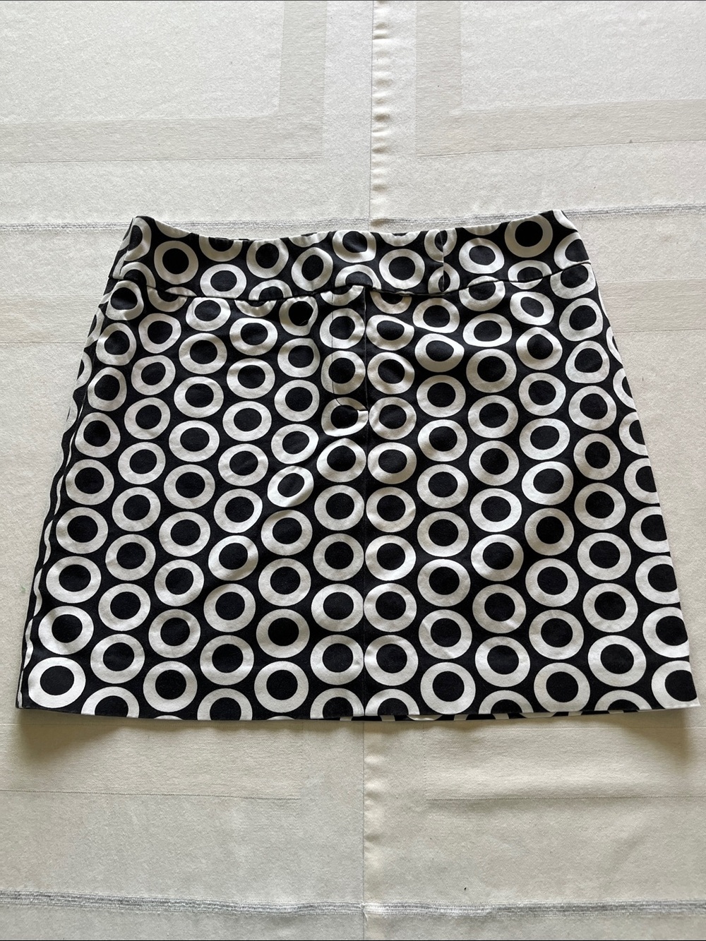 INC International Concepts Black and White Circle Print Mini Skirt